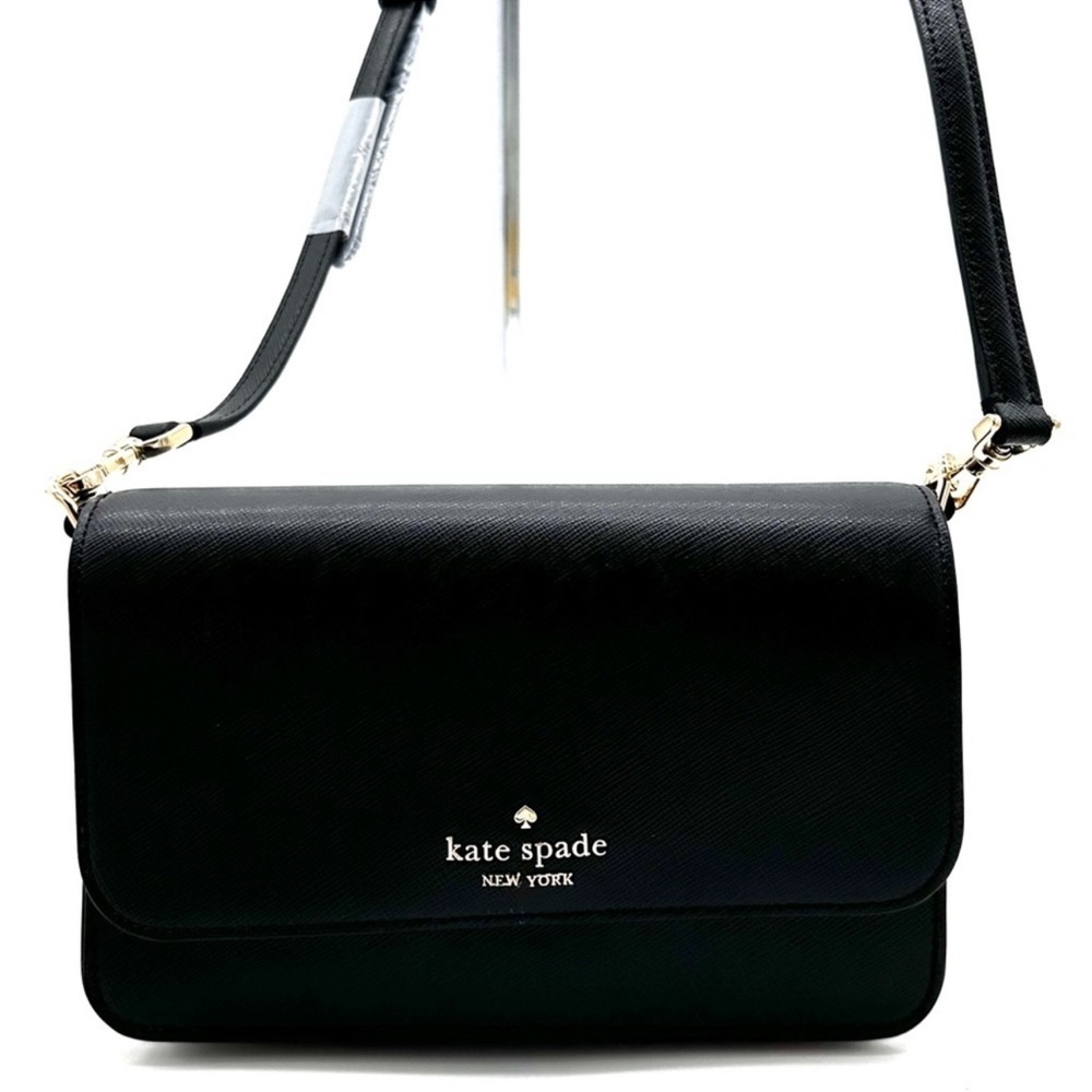 Kate Spade Small Madison Flap Crossbody Bag Black (NWT) - Picture 3 of 10
